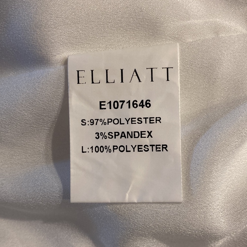 ELLIATT Camo Asymmetric Satin Halter Dress White Large 8 NEW - Picture 13 of 13